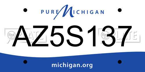 AZ5S137 Michigan License Plate