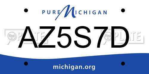 AZ5S7D Michigan License Plate