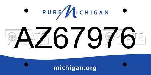 AZ67976 Michigan License Plate