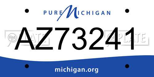 AZ73241 Michigan License Plate