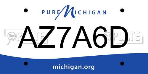 AZ7A6D Michigan License Plate