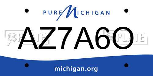 AZ7A6O Michigan License Plate