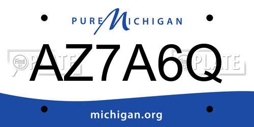 AZ7A6Q Michigan License Plate