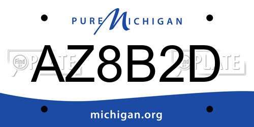 AZ8B2D Michigan License Plate
