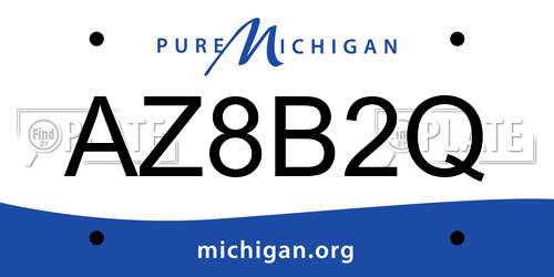 AZ8B2Q Michigan License Plate