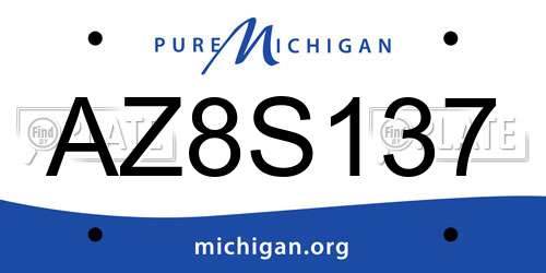 AZ8S137 Michigan License Plate