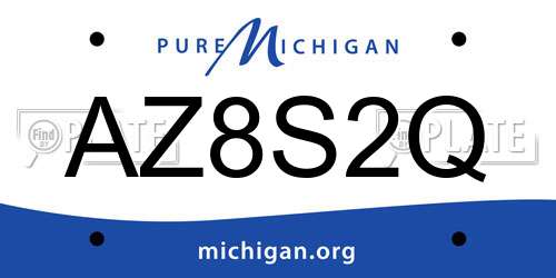 AZ8S2Q Michigan License Plate