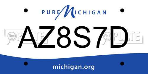 AZ8S7D Michigan License Plate