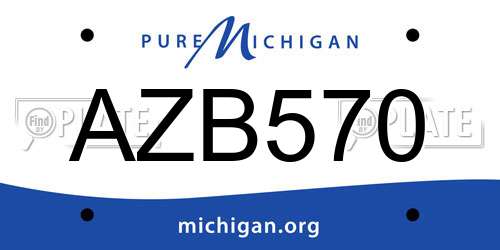AZB570 Michigan License Plate