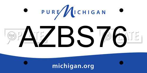 AZBS76 Michigan License Plate