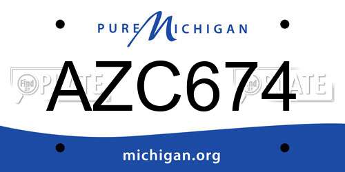 AZC674 Michigan License Plate