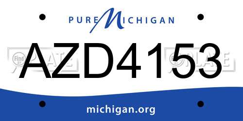 AZD4153 Michigan License Plate