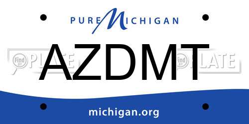 AZDMT Michigan License Plate
