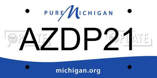 AZDP21 Michigan License Plate