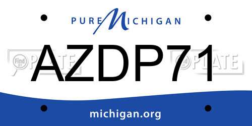 AZDP71 Michigan License Plate