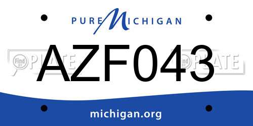 AZF043 Michigan License Plate