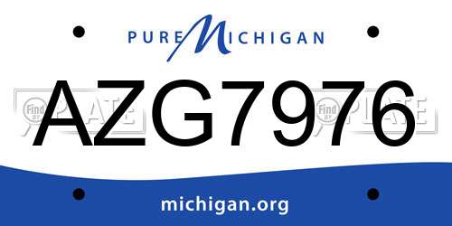 AZG7976 Michigan License Plate