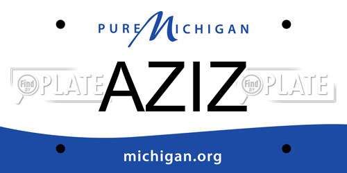 AZIZ Michigan License Plate