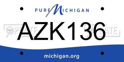 AZK136 Michigan License Plate