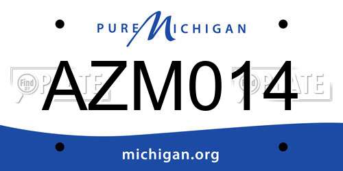AZM014 Michigan License Plate