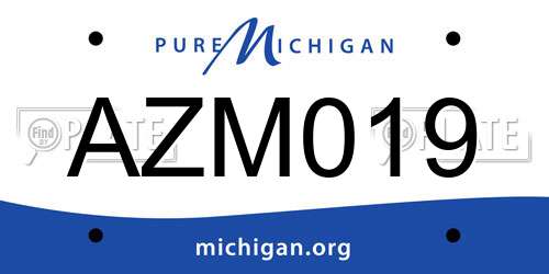 AZM019 Michigan License Plate