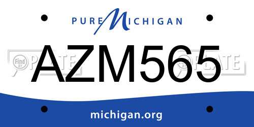 AZM565 Michigan License Plate