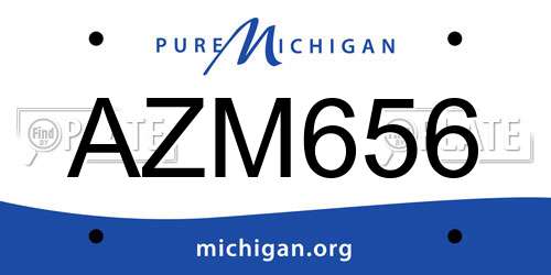 AZM656 Michigan License Plate