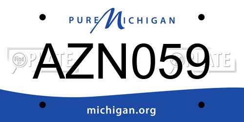 AZN059 Michigan License Plate