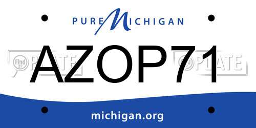 AZOP71 Michigan License Plate