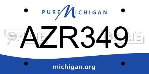 AZR349 Michigan License Plate