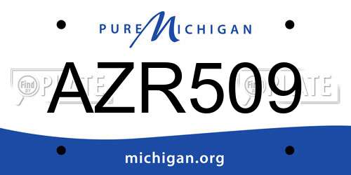 AZR509 Michigan License Plate