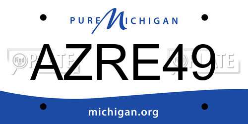 AZRE49 Michigan License Plate