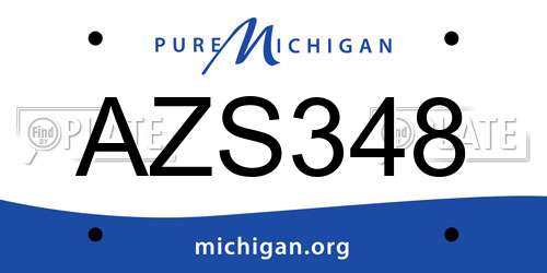AZS348 Michigan License Plate