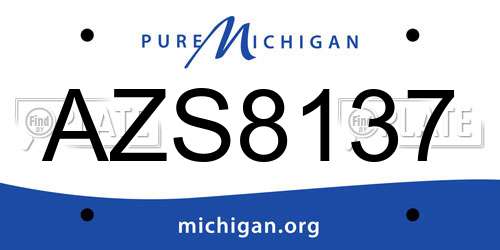 AZS8137 Michigan License Plate