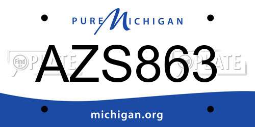 AZS863 Michigan License Plate