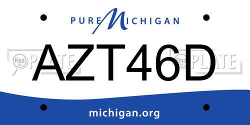 AZT46D Michigan License Plate