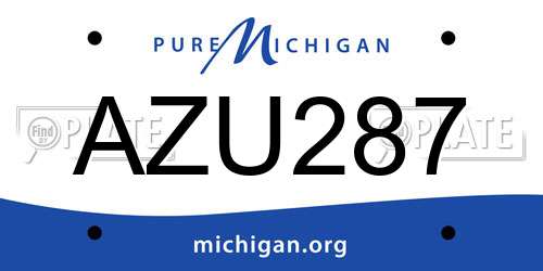 AZU287 Michigan License Plate