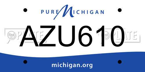 AZU610 Michigan License Plate