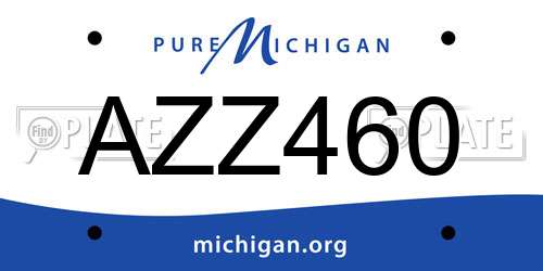 AZZ460 Michigan License Plate