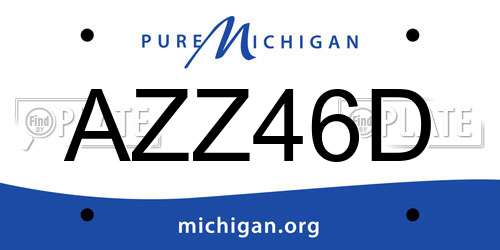 AZZ46D Michigan License Plate