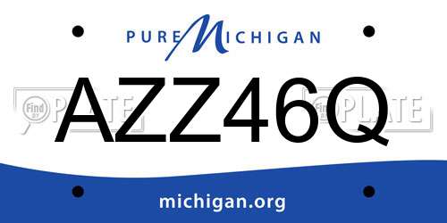 AZZ46Q Michigan License Plate