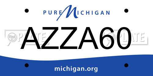 AZZA60 Michigan License Plate