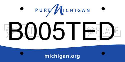 B005TED Michigan License Plate