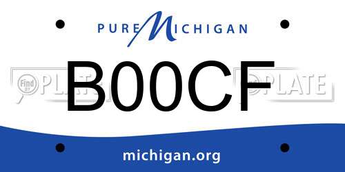 B00CF Michigan License Plate