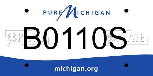 B0110S Michigan License Plate