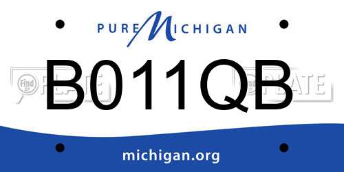 B011QB Michigan License Plate