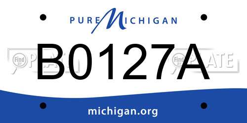 B0127A Michigan License Plate