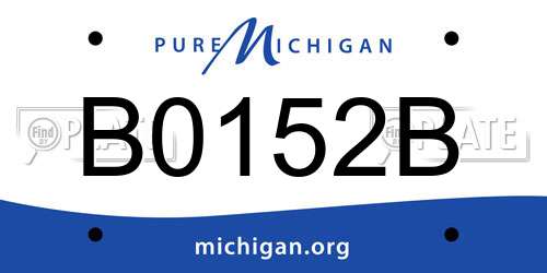 B0152B Michigan License Plate