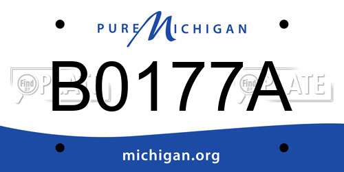 B0177A Michigan License Plate