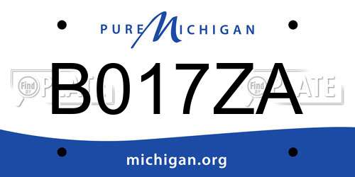 B017ZA Michigan License Plate